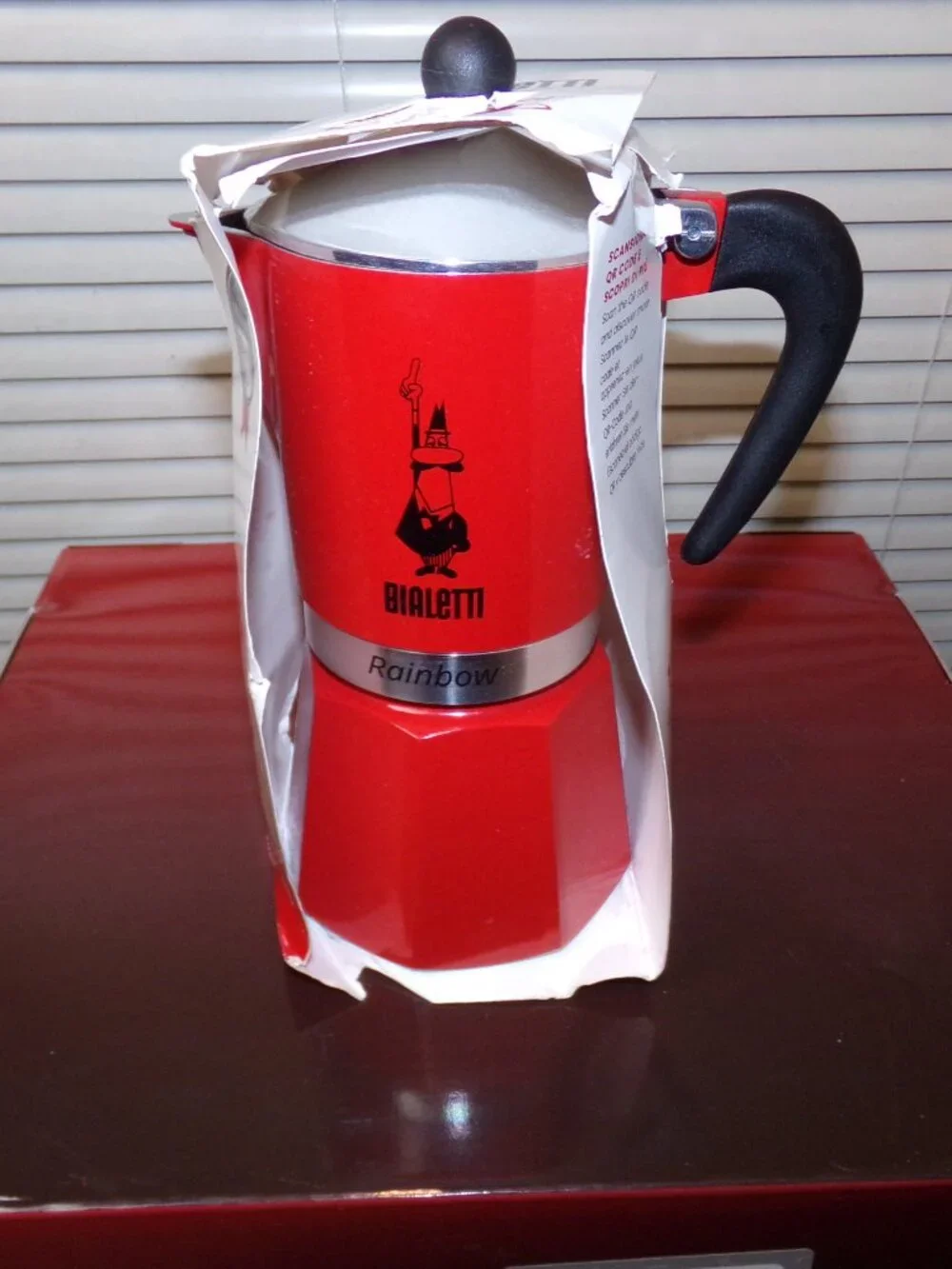 BIALETTI Rainbow (Red) 6 cup Express Maker New - Picture 6 of 11